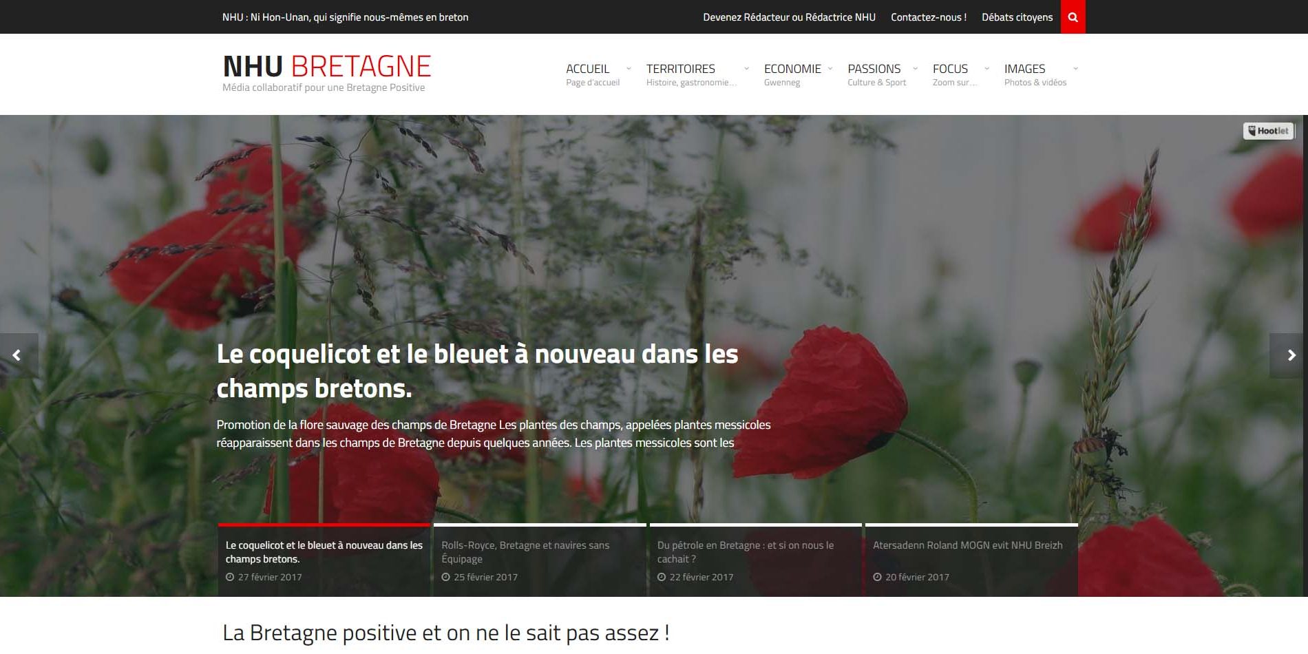 Site internet pour association NHU-Quimper